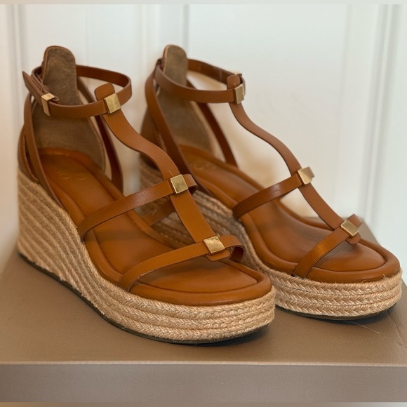 Franco Sarto Brown Platform Wedge Sandals - Picture 1 of 11